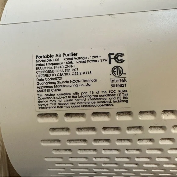 Aroeve White Air Purifier with Blue Light - Picture 5 of 5